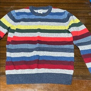 Boys gap striped crew neck sweater. Size large 10. Like new.